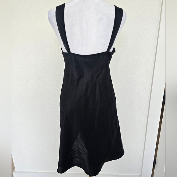 Inner Most Vintage Black Satin Slip Dress Sheer Midi – Size Small - Picture 3 of 5